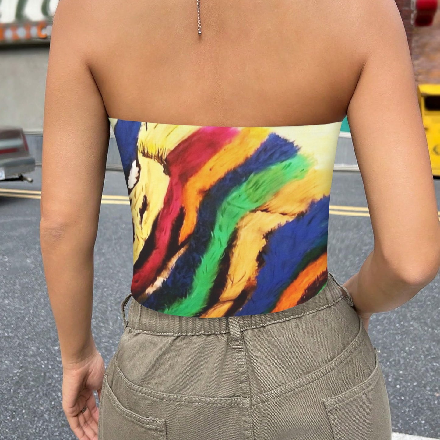 zebra abstract tank top