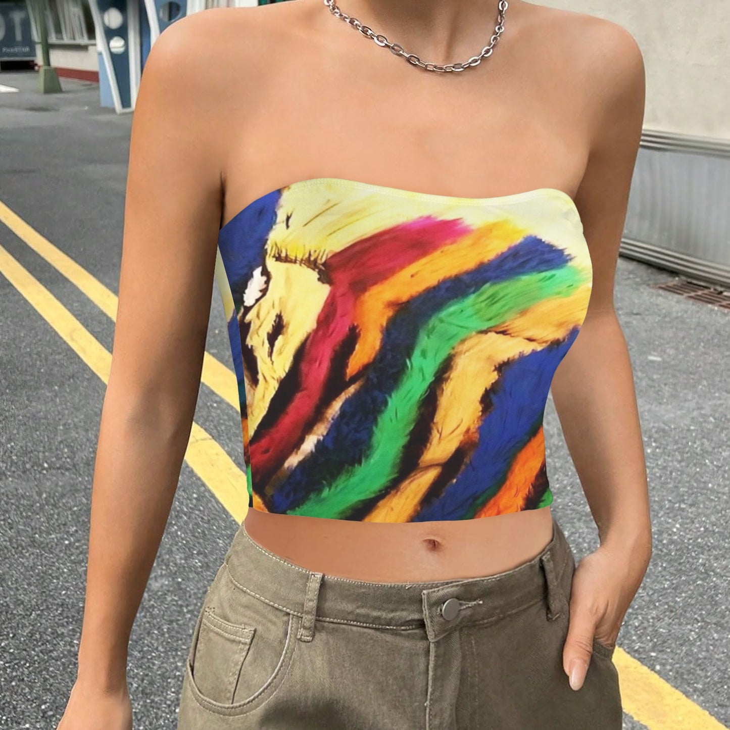 zebra abstract tank top